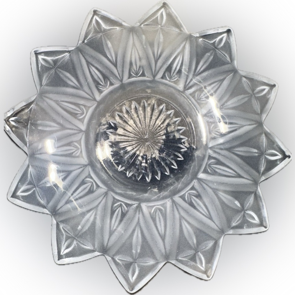 Vintage Federal Glass iridescent set of four Crystal Dishes